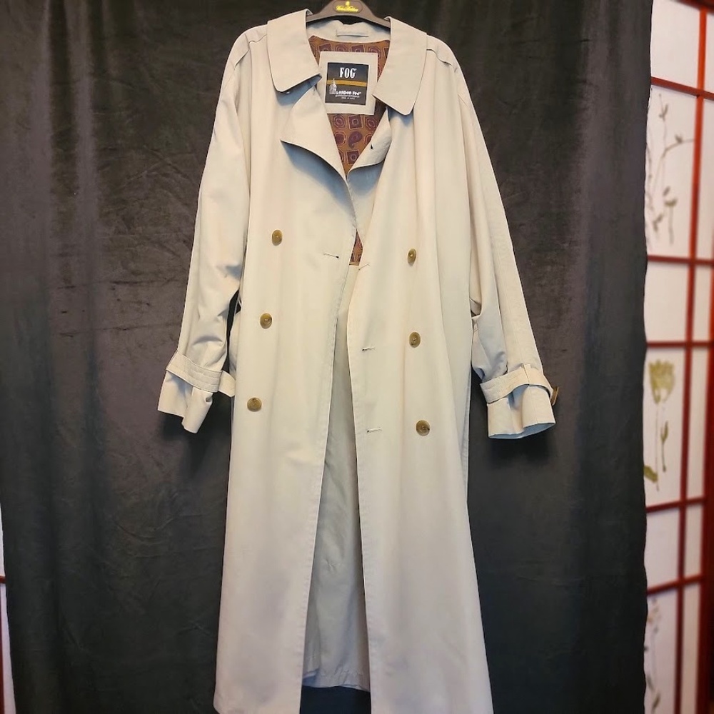 Men's London Fog Double-Breasted Full Length Trench Coat - Sz. 40R